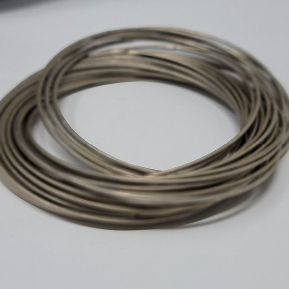 Intertwining multiple metal silver look bangle - Picture 2 of 6